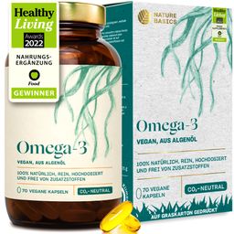 NATURE BASICS® - Hochwertiges Omega 3 Vegan aus Algenöl im Braunglas (70)