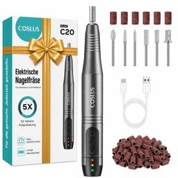 COSLUS  11 in 1 Profi Maniküre und Pediküreset grau