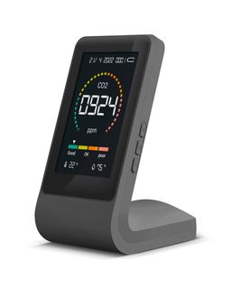 emporia CO2 Messgerät mit farbiger Skala schwarz Raumluftqualitätsanzeige Alarm