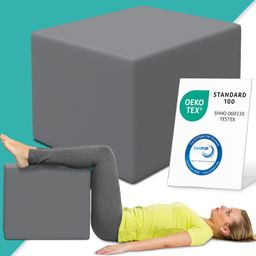 ELONEO Bandscheibenwürfel mit Bezug, 40x50x50 cm, Lagerungskissen mit Bezug