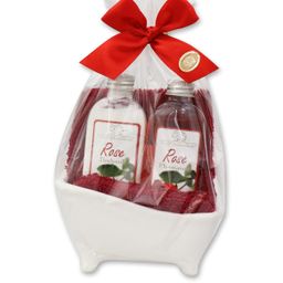 Florex - Mini Badewannen Set 4-teilig in Cello, Rose