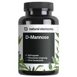 natural elements D-Mannose – 180 Kapseln – 1800mg D-Mannose pro Tagesdosis – optimal dosiert