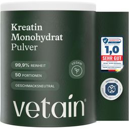 VETAIN Kreatin Monohydrat - ultrafeines Pulver - 50 Portionen reines Creatin - ohne Zusätze