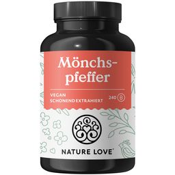 NATURE LOVE® Mönchspfeffer Kapseln - 240 Stk - 4:1 Extrakt Original Vitex Agnus Castus 10mg/Kapsel