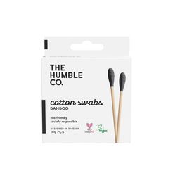 The Humble Co. Wattestäbchen aus Bambus, Schwarz