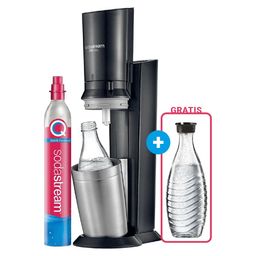 SodaStream Crystal 3.0 Wassersprudler, Titan, QC CO2-Zylinder, 2x Glaskaraffe 0,6 L