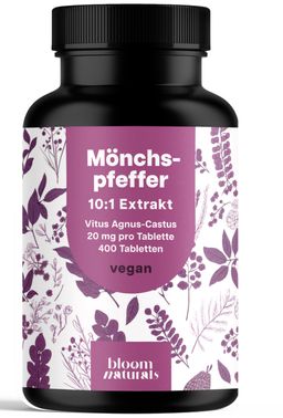 Mönchspfeffer Hochdosiert - 400 Tabletten - 13 Monate Vorrat - Bloom Naturals