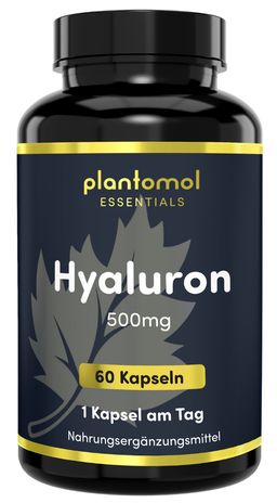 plantomol® Essentials - Hyaluron Kapseln - 500mg reine Hyaluronsäure pro Kapsel - vegan
