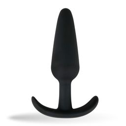 Analplug Schwarz aus Silikon mit Griff - klein - Easytoys