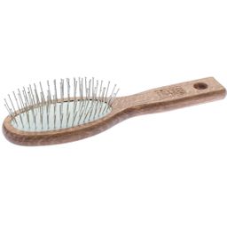 nippes Solingen Pneumatik-Bürste, klein oval, Buche braun, Kugelkopfstahlstiften