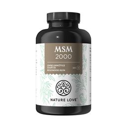 NATURE LOVE® MSM 2000mg mit Vitamin C - 365 Tabletten - Kompakteres MSM Pulver als bei Kapseln