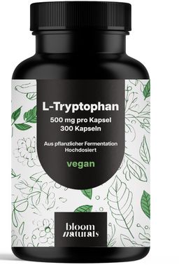 L-Tryptophan - 300 Kapseln - 500 mg pro Kapsel - Bloom Naturals®
