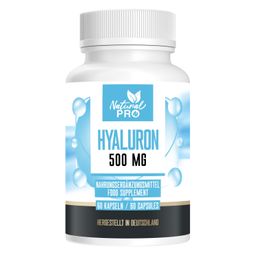 Natural Pro | Hyaluron Kapseln hochdosiert 500mg | Klare Inhaltsstoffe