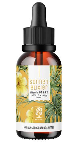 Vitamin D3 K2 vegane Tropfen 20.000 I.E. hochdosiert MK7 30 ml Sonnenelixier NATURTREU®