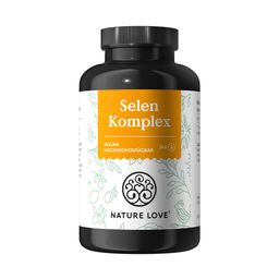 NATURE LOVE® Selen Komplex - 200µg/Kapsel - 365 Stück - Natriumselenit, L-Selenmethionin, Selenhefe