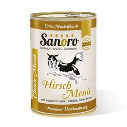 Sanoro - Menü Classic vom Hirsch mit 50 % Fleischanteil, Hartweizennudeln*, Karotte*