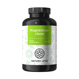 NATURE LOVE® Magnesiumcitrat – 2.320 mg Magnesiumcitrat (360mg elementares Magnesium) – 180 Kapseln
