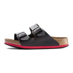 Birkenstock Sandale Arizona Superlauf, Birko-Flor, schwarz/rot, normal