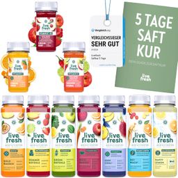 LiveFresh Saftkur 5 Tage - 35 Säfte (250ml) & 15 Shots (60ml) - 8,75€ Pfand