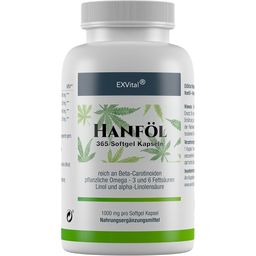 EXVital® Hanföl Kapseln hochdosiert mit 1000mg Hanfsamenöl, Omega 3 und Omega 6