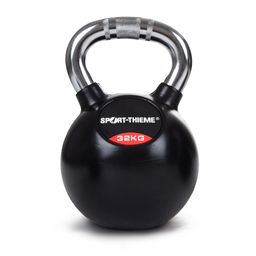 Sport-Thieme Kettlebell Gummiert mit gerändeltem Chrom-Griff