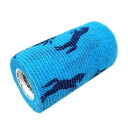 LisaCare kohäsive Bandage - Pferde Blau - 10cm x 4,5m