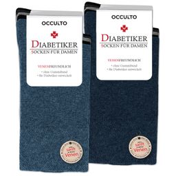 Occulto Damen Diabetiker Socken 10er Pack (Modell: Julia) Blue Mix 35-38