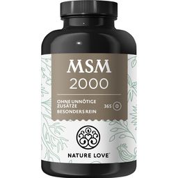 NATURE LOVE® MSM 2000mg mit Vitamin C - 365 Tabletten - Kompakteres MSM Pulver als bei Kapseln