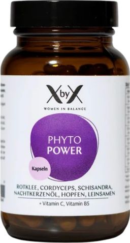 XbyX® Phyto Power Kapseln - Rotklee-Isoflavone, Cordyceps, Schisandra, Nachtkerzenöl, Hopfen