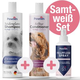 Pawlie's Samtweiss Set Fellpflege weiße Hunde