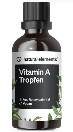 natural elements Vitamin A Tropfen – 50 ml – Vitamin A (Retinylpalmitat) in MCT-Kokosöl gelöst