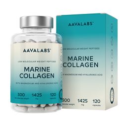 Aavalabs Hydrolysiertes Marine Collagen - 1425mg, mit Magnesium & Hyaluronsäure -  120 Kapseln