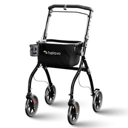 Helavo Wohnungsrollator 60 cm schmal Indoor Rollator mit Tablett & Korb