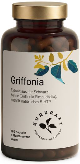 Kurkraft® 5-HTP aus Griffonia – 100 mg pro Kapsel – 180 Kapseln – 6 Monatsvorrat