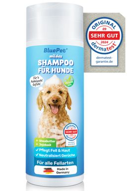 BluePet Hundeshampoo, Hunde Shampoo Mild, Made in Germany, Welpenshampoo, Fellpflege, Hund baden