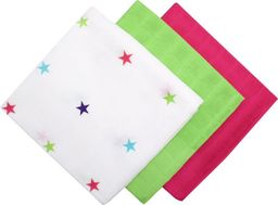 WINDELVIP, Babywindel 100% Baumwolle im Sternen-Design, 70x70cm, bunt, 3 Stk, 630