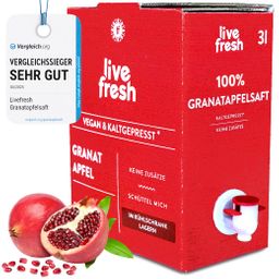 LiveFresh Granatapfelsaft Kaltgepresst - 3 Liter Saftbox Granatapfel