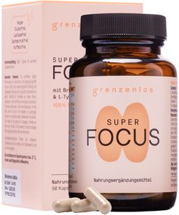 13-in-1 Cholin Kapseln + L-Tyrosin, Ginkgo Biloba & Brahmi - ohne Koffein - SUPER FOCUS grenzenlos®