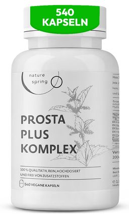 Prostata Kapseln - Prosta Plus Komplex mit Sägepalme, Kürbiskern & Brennnessel- Nature spring