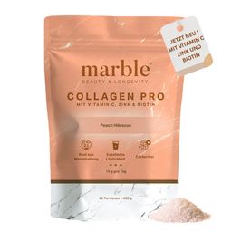 marble© Collagen Pro – Peach Hibiscus | Reines Weidekollagen mit Vitamin C, Zink & Biotin