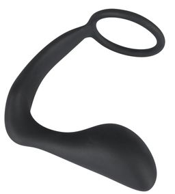 Black Velvets - Penis-/Hodenring mit Plug - Erektions- & P-Reiz