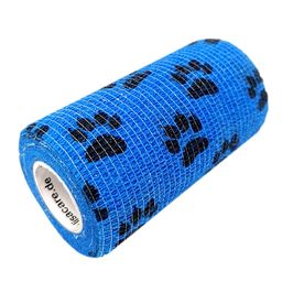 LisaCare kohäsive Bandage - Pfote Blau - 10cm x 4,5m