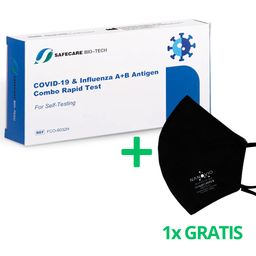 3in1 Safecare Influenza A+B Antigen + Covid-19 Combo Test + GRATIS NANOVIO FFP2 - 10 Stk.