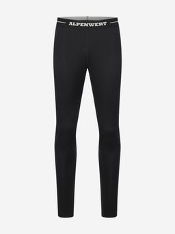 ALPENWERT Lange Unterhose Herren 100% Merino Schwarz L