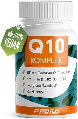 Profuel - Q10 KOMPLEX Kapseln hochdosiert - Coenzym Q10  mit 200mg Coenzym Q10 + Vitamin B12