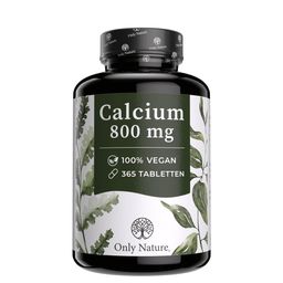 Calcium Tabletten (365 Stück) mit 800 mg pro Tagesdosis - 100% Vegan & ohne Zusätze - Kalzium