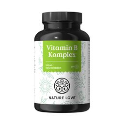 NATURE LOVE® Vitamin B Komplex – 500µg Vit B12 – 180 Kapseln – 8 B-Vitamine B1, 2, 3, 5, 6, 7, 9, 12