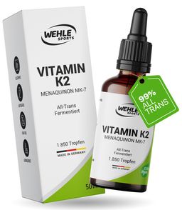 Vitamin K2 MK7 Tropfen 200 µg hochdosiert von Wehle Sports