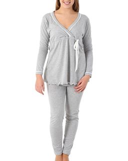 MYSANITY® Stillpyjama aus Baumwolle, Grau melange