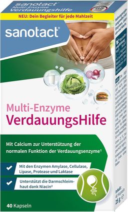 sanotact VerdauungsHilfe Kapseln • Bei Blähbauch, Blähungen, Völlegefühl Verdauungstabletten